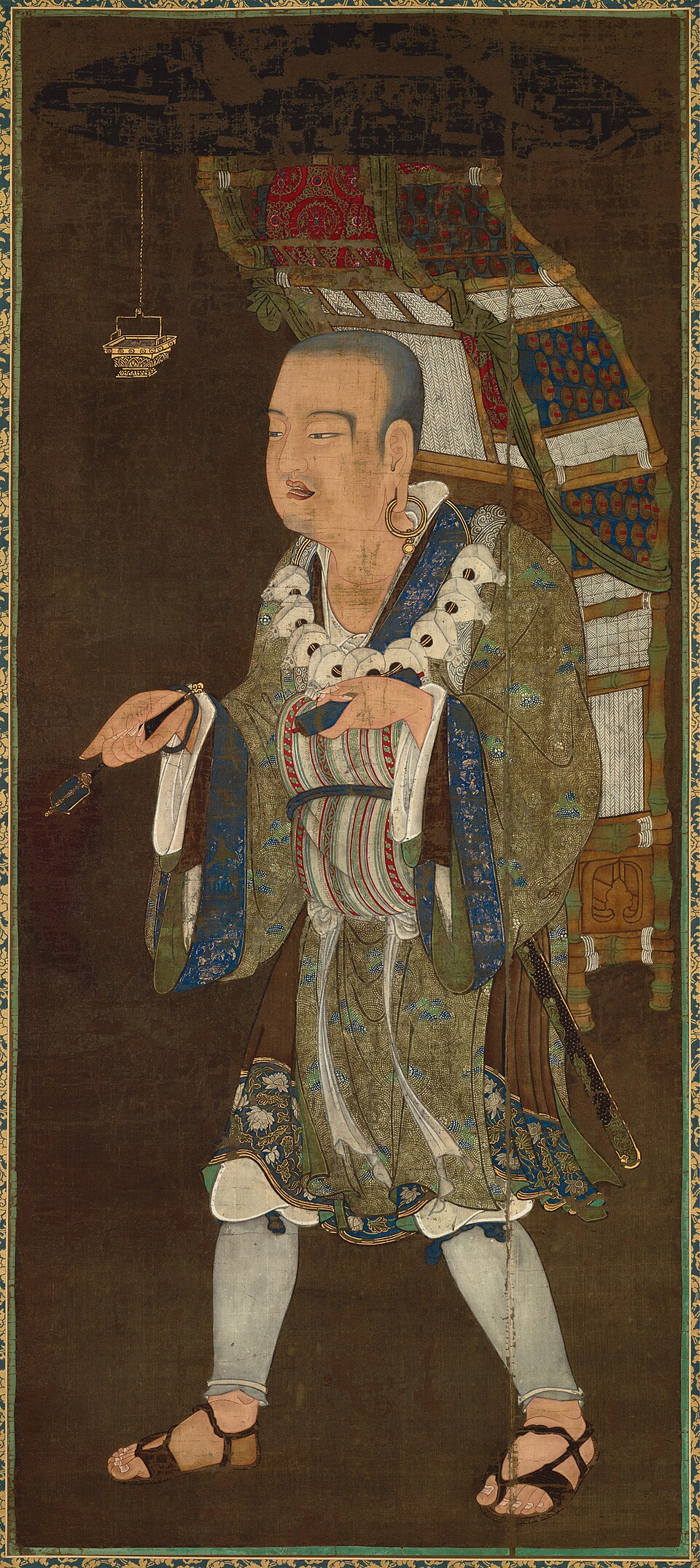 A fourteenth-century painting of the pilgrim monk Xuanzang